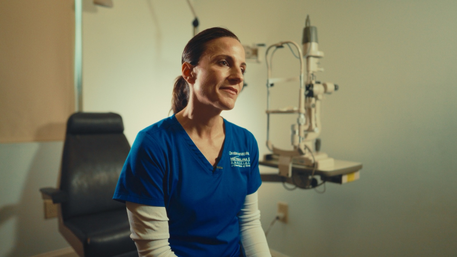 Client surgeon in scrubs